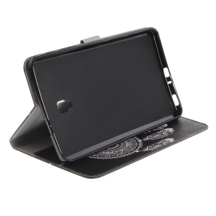Pattern Printing PU Leather Wallet Case with Stand for Samsung Galaxy Tab A 8.0 (2017) SM-T385 - White Dream Catcher-6