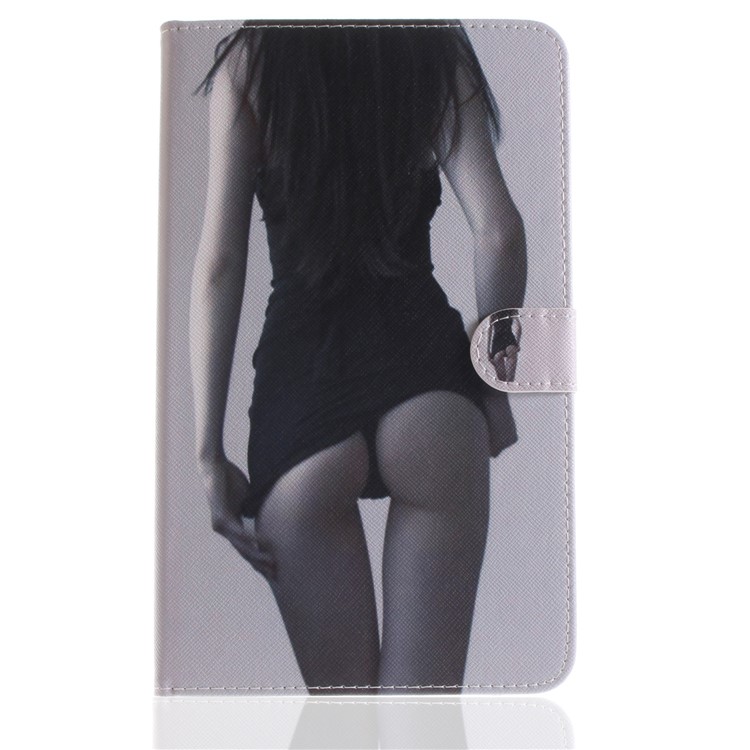 Pattern Printing PU Leather Wallet Cover with Stand for Samsung Galaxy Tab A 8.0 (2017) SM-T385 - Hot Lady-2
