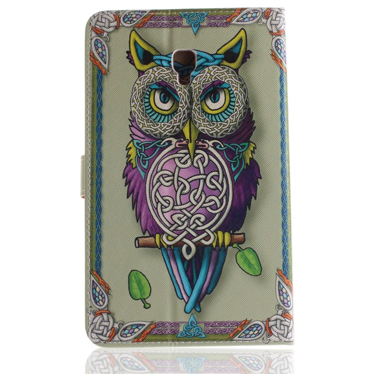 Pattern Printing PU Leather Wallet Shell with Stand for Samsung Galaxy Tab A 8.0 (2017) SM-T385 - Owl Pattern-3