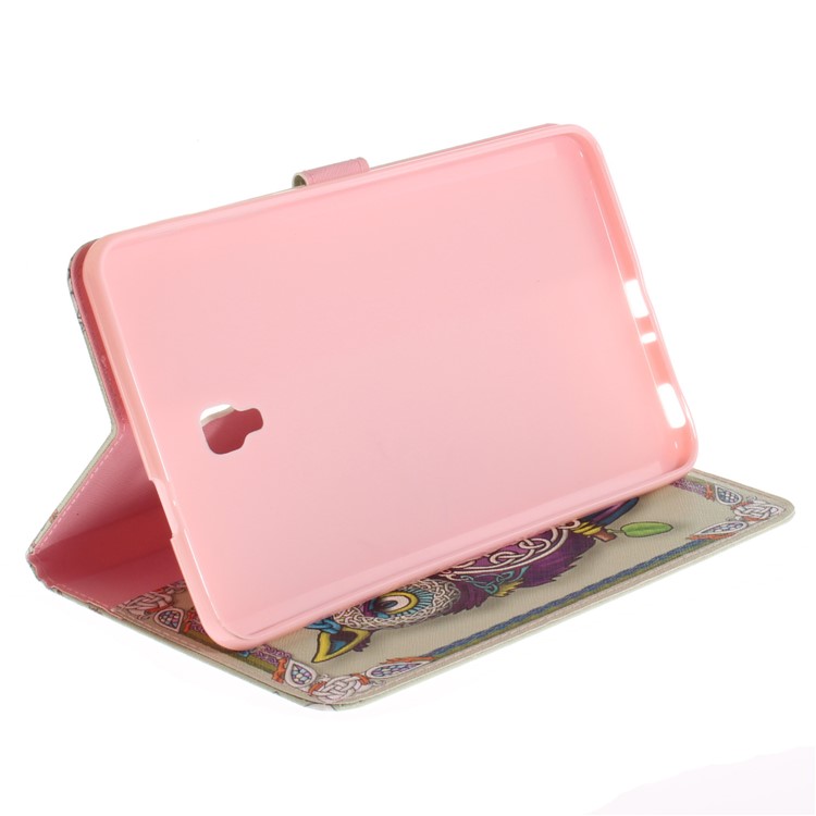 Pattern Printing PU Leather Wallet Shell with Stand for Samsung Galaxy Tab A 8.0 (2017) SM-T385 - Owl Pattern-6