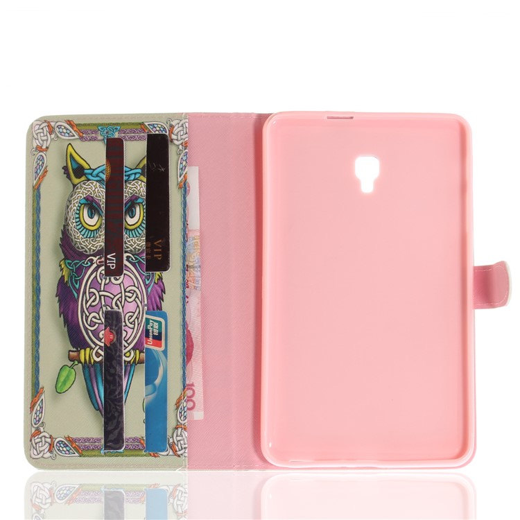 Pattern Printing PU Leather Wallet Shell with Stand for Samsung Galaxy Tab A 8.0 (2017) SM-T385 - Owl Pattern-8