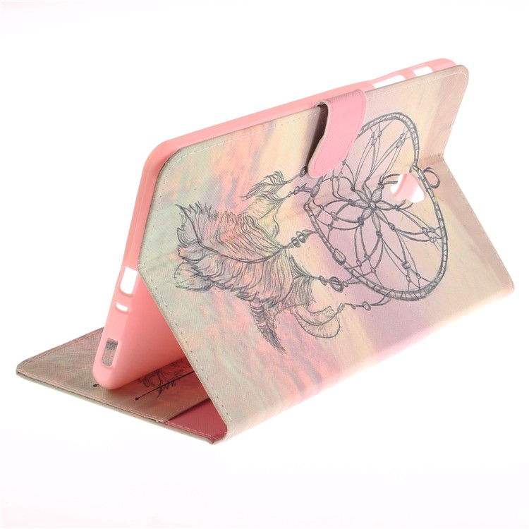 Pattern Printing Wallet PU Leather Tablet Case for Samsung Galaxy Tab A 8.0 (2017) SM-T385 - Black Dream Catcher-7