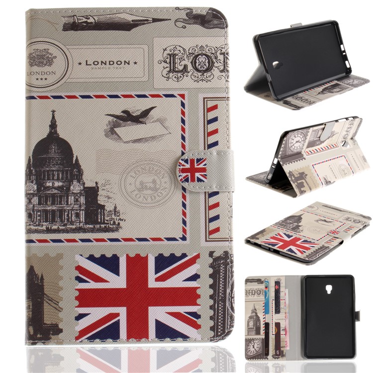 Pattern Printing PU Leather Wallet Tablet Shell for Samsung Galaxy Tab A 8.0 (2017) SM-T385 - London-1