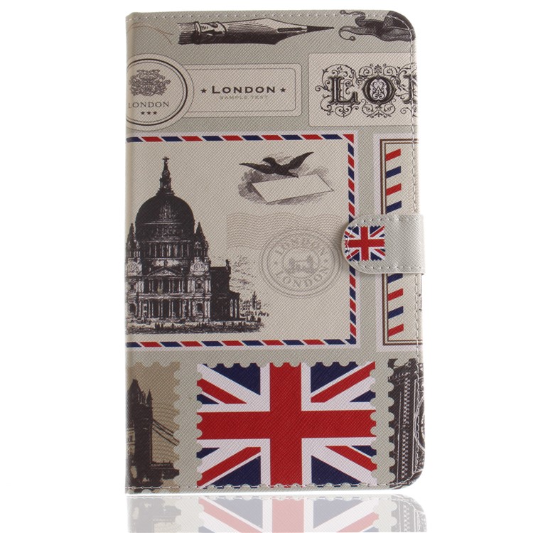 Pattern Printing PU Leather Wallet Tablet Shell for Samsung Galaxy Tab A 8.0 (2017) SM-T385 - London-2