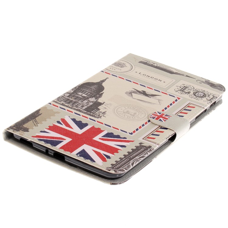 Pattern Printing PU Leather Wallet Tablet Shell for Samsung Galaxy Tab A 8.0 (2017) SM-T385 - London-4