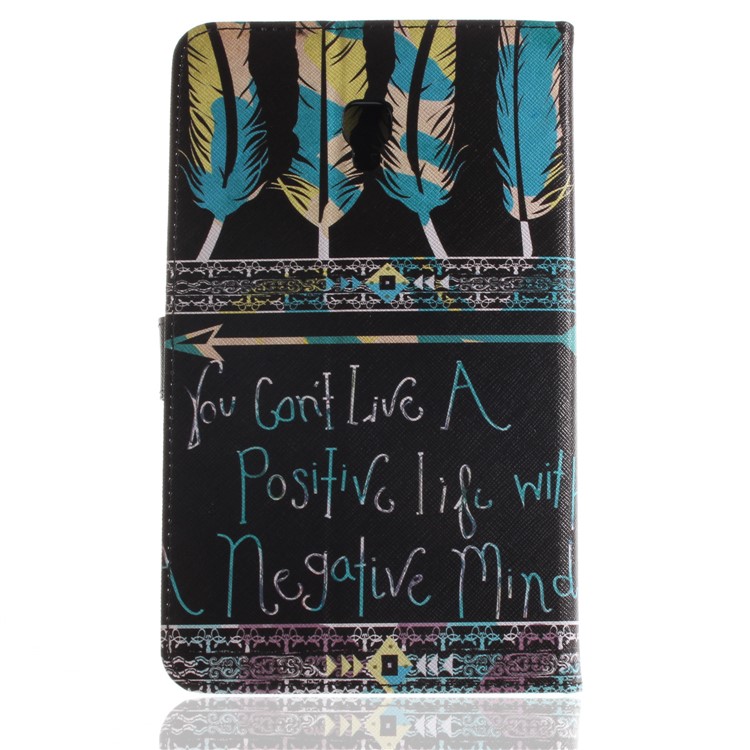Pattern Printing PU Leather Card Holder Cover Case for Samsung Galaxy Tab A 8.0 (2017) SM-T385 - Feathers Pattern-3