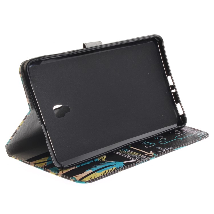 Pattern Printing PU Leather Card Holder Cover Case for Samsung Galaxy Tab A 8.0 (2017) SM-T385 - Feathers Pattern-6