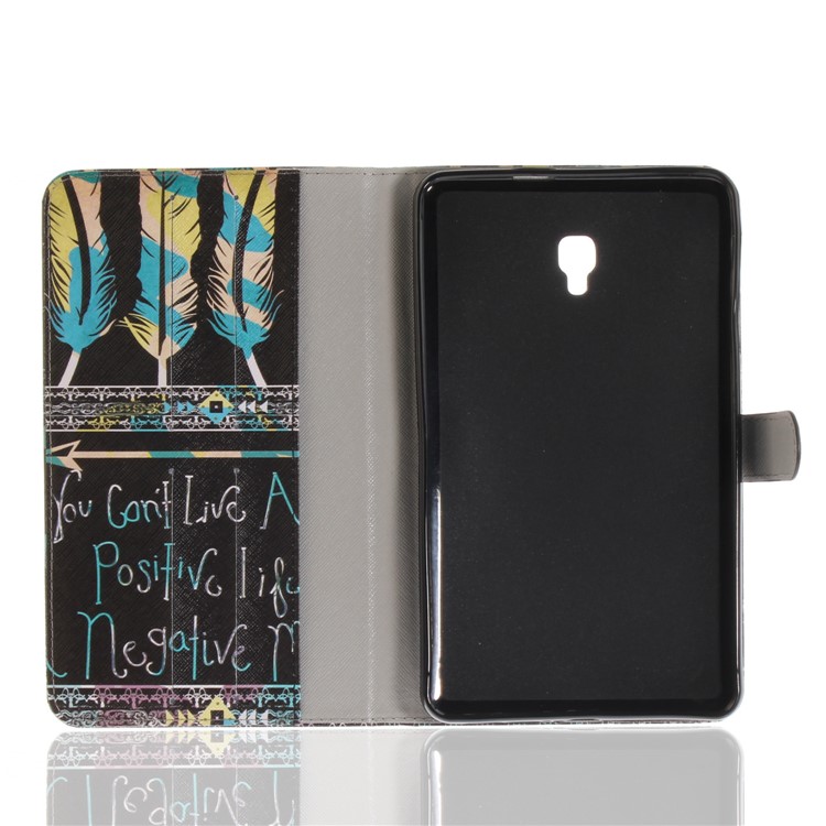 Pattern Printing PU Leather Card Holder Cover Case for Samsung Galaxy Tab A 8.0 (2017) SM-T385 - Feathers Pattern-9