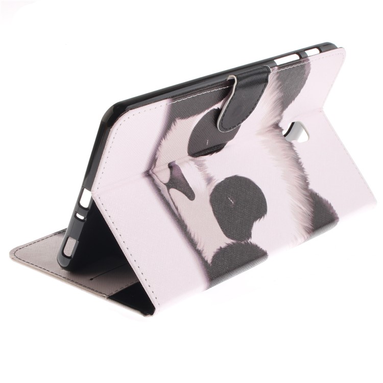 Pattern Printing PU Leather Wallet Stand Case for Samsung Galaxy Tab A 8.0 (2017) SM-T385 - Adorable Panda-7