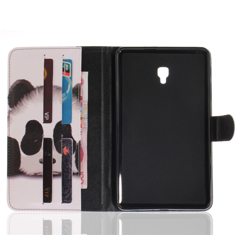 Pattern Printing PU Leather Wallet Stand Case for Samsung Galaxy Tab A 8.0 (2017) SM-T385 - Adorable Panda-9