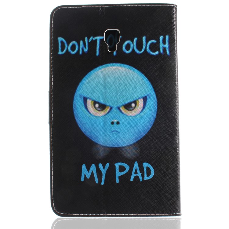 Pattern Printing PU Leather Wallet Stand Cover for Samsung Galaxy Tab A 8.0 (2017) SM-T385 - Angry Face Do Not Touch My Pad-3