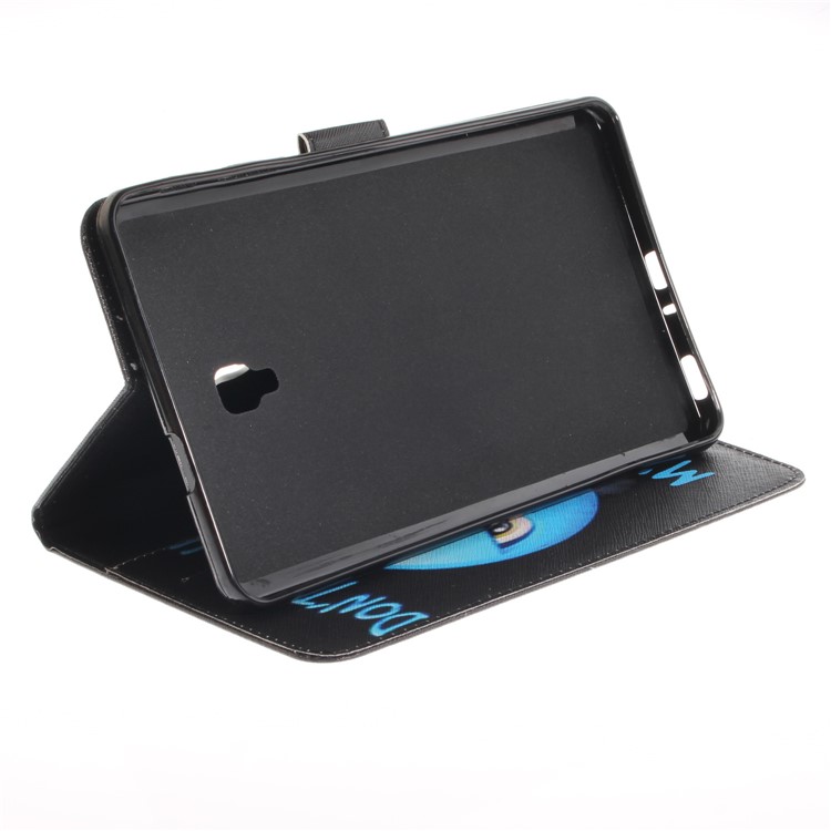 Pattern Printing PU Leather Wallet Stand Cover for Samsung Galaxy Tab A 8.0 (2017) SM-T385 - Angry Face Do Not Touch My Pad-6
