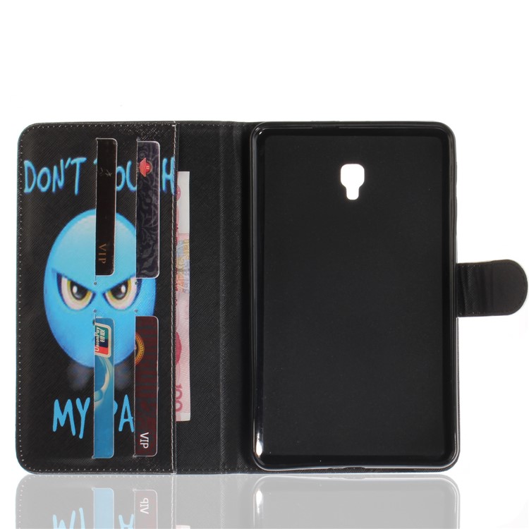 Pattern Printing PU Leather Wallet Stand Cover for Samsung Galaxy Tab A 8.0 (2017) SM-T385 - Angry Face Do Not Touch My Pad-8