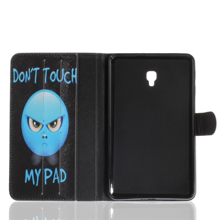 Pattern Printing PU Leather Wallet Stand Cover for Samsung Galaxy Tab A 8.0 (2017) SM-T385 - Angry Face Do Not Touch My Pad-9