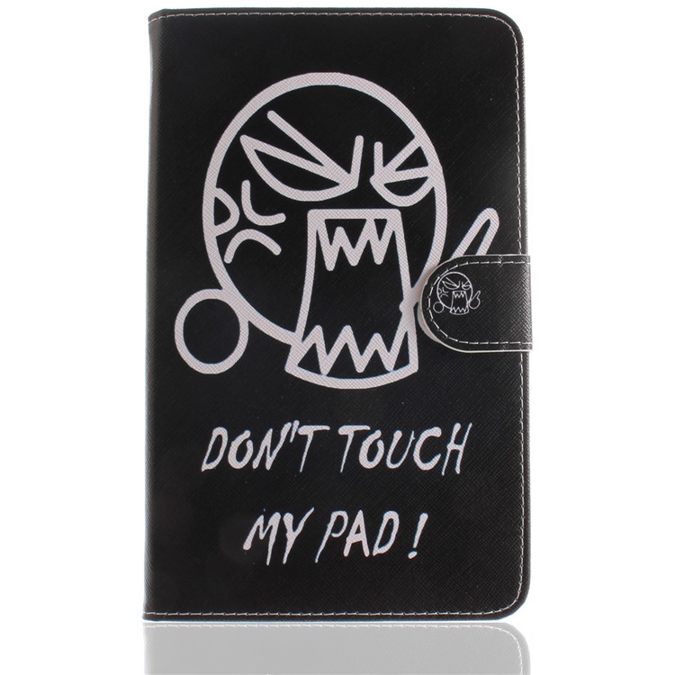 Pattern Printing PU Leather Wallet Stand Shell for Samsung Galaxy Tab A 8.0 (2017) SM-T385 - Do Not Touch My Pad-2