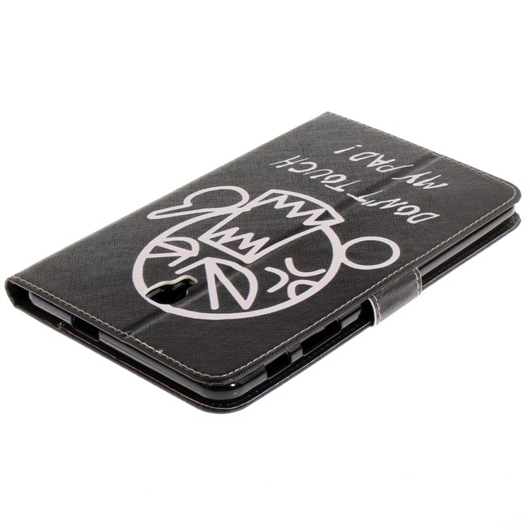 Pattern Printing PU Leather Wallet Stand Shell for Samsung Galaxy Tab A 8.0 (2017) SM-T385 - Do Not Touch My Pad-5