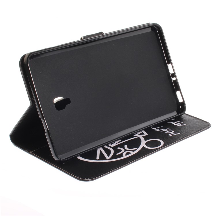 Pattern Printing PU Leather Wallet Stand Shell for Samsung Galaxy Tab A 8.0 (2017) SM-T385 - Do Not Touch My Pad-6
