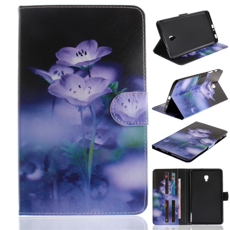 Pattern Printing PU Leather Wallet Tablet Case with Stand for Samsung Galaxy Tab A 8.0 (2017) SM-T385 - Vivid Flowers-1