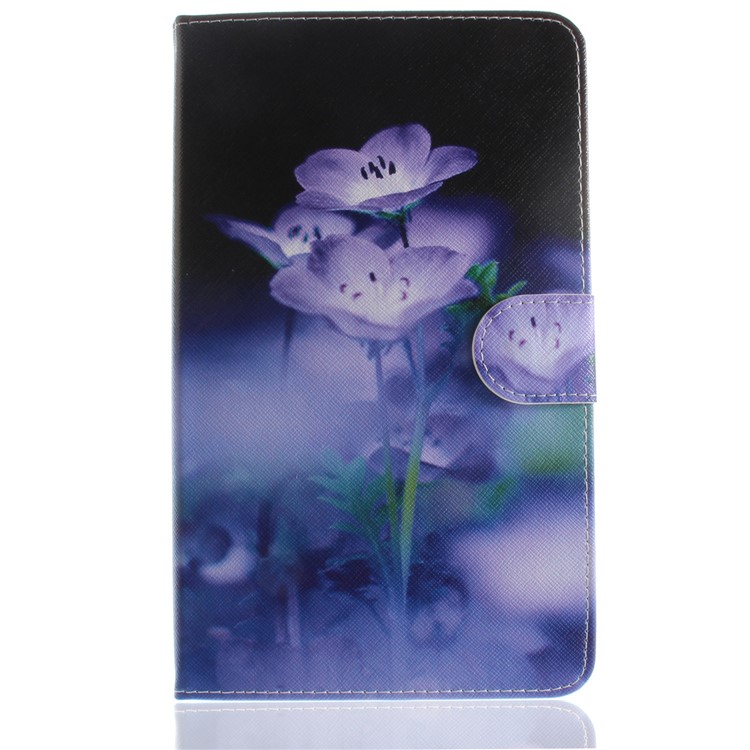 Pattern Printing PU Leather Wallet Tablet Case with Stand for Samsung Galaxy Tab A 8.0 (2017) SM-T385 - Vivid Flowers-2