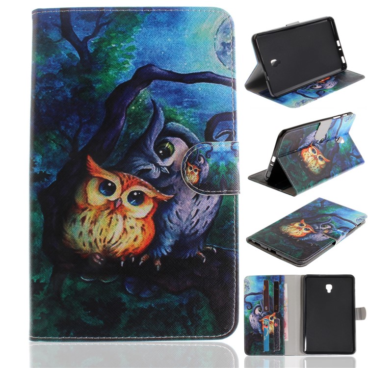 Pattern Printing PU Leather Wallet Tablet Cover with Stand for Samsung Galaxy Tab A 8.0 (2017) SM-T385 - Owl Pattern-1