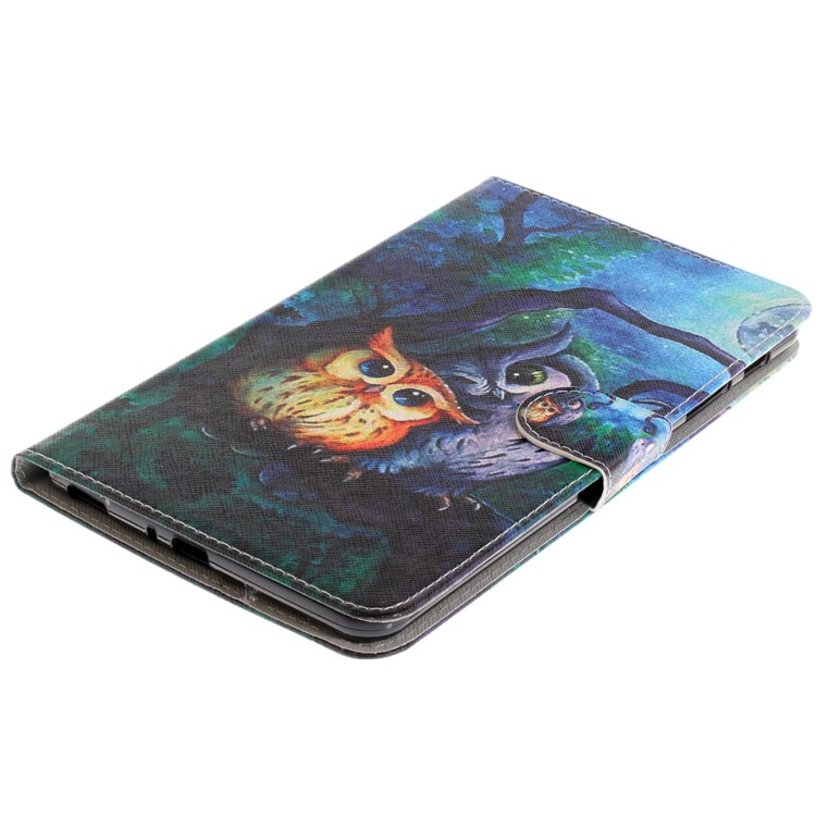 Pattern Printing PU Leather Wallet Tablet Cover with Stand for Samsung Galaxy Tab A 8.0 (2017) SM-T385 - Owl Pattern-4