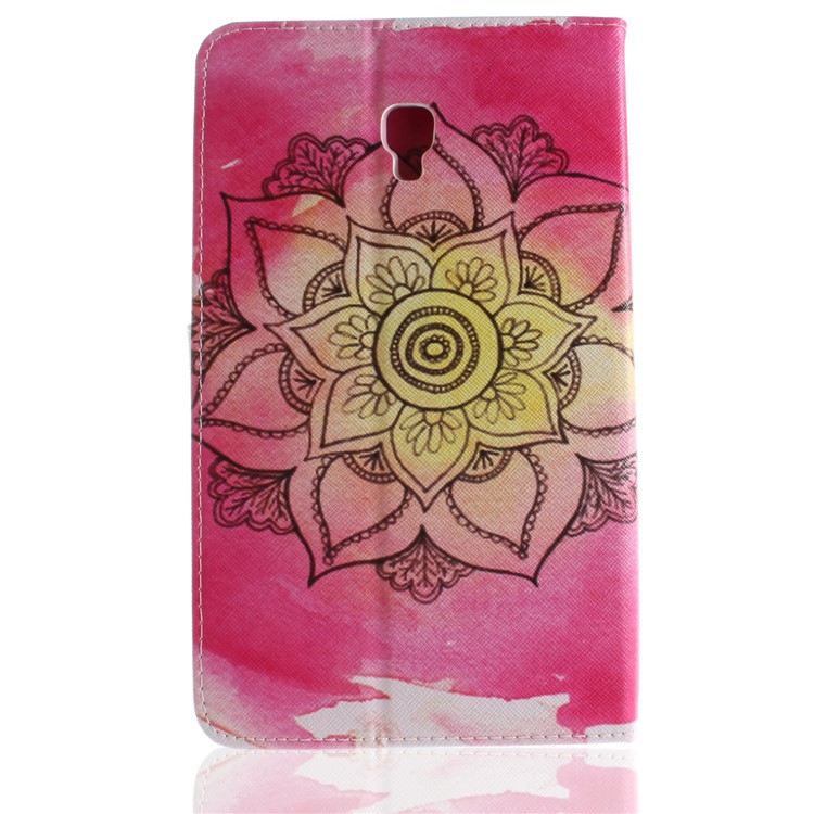 Pattern Printing PU Leather Wallet Case Cover for Samsung Galaxy Tab A 8.0 (2017) SM-T385 - Henna Lotus-3