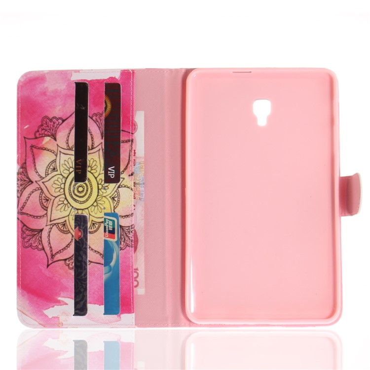 Pattern Printing PU Leather Wallet Case Cover for Samsung Galaxy Tab A 8.0 (2017) SM-T385 - Henna Lotus-8
