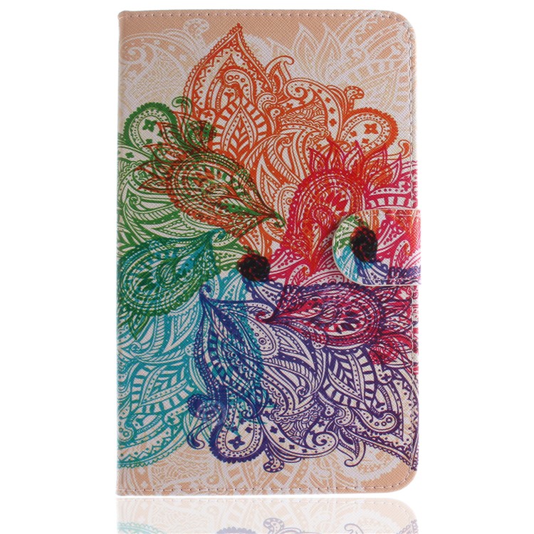 Pattern Printing PU Leather Cover Shell with Card Slots for Samsung Galaxy Tab A 8.0 (2017) SM-T385 - Paisley Flower Pattern-2
