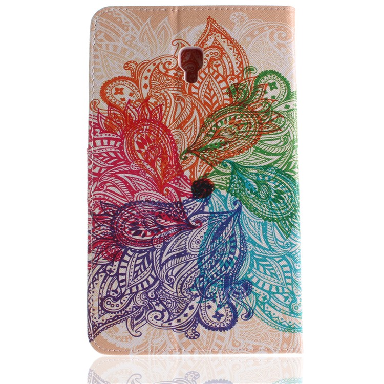 Pattern Printing PU Leather Cover Shell with Card Slots for Samsung Galaxy Tab A 8.0 (2017) SM-T385 - Paisley Flower Pattern-3