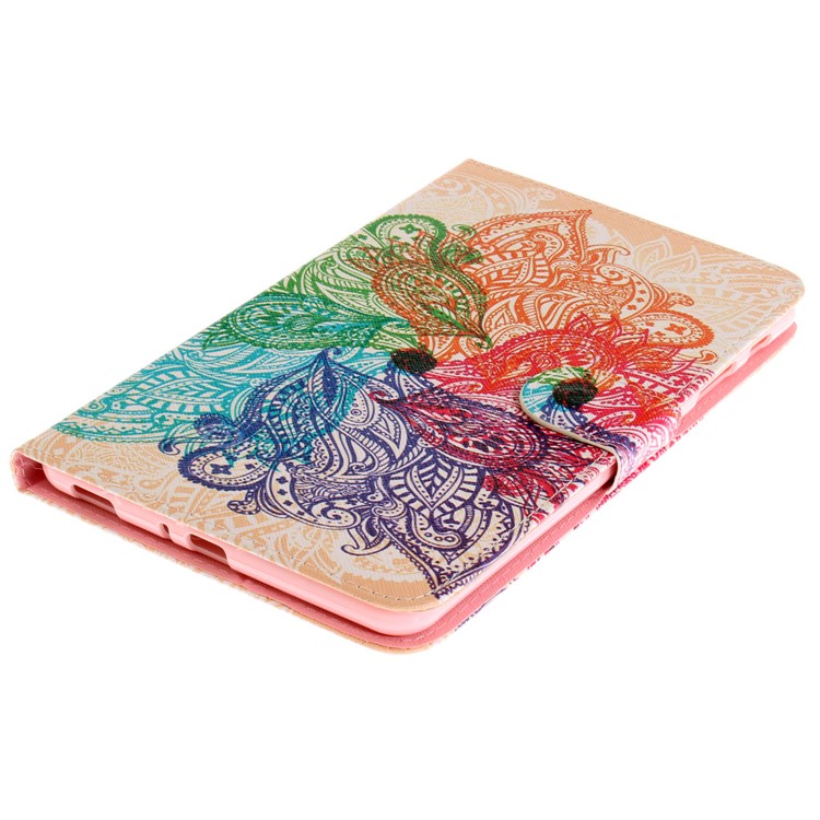 Pattern Printing PU Leather Cover Shell with Card Slots for Samsung Galaxy Tab A 8.0 (2017) SM-T385 - Paisley Flower Pattern-4