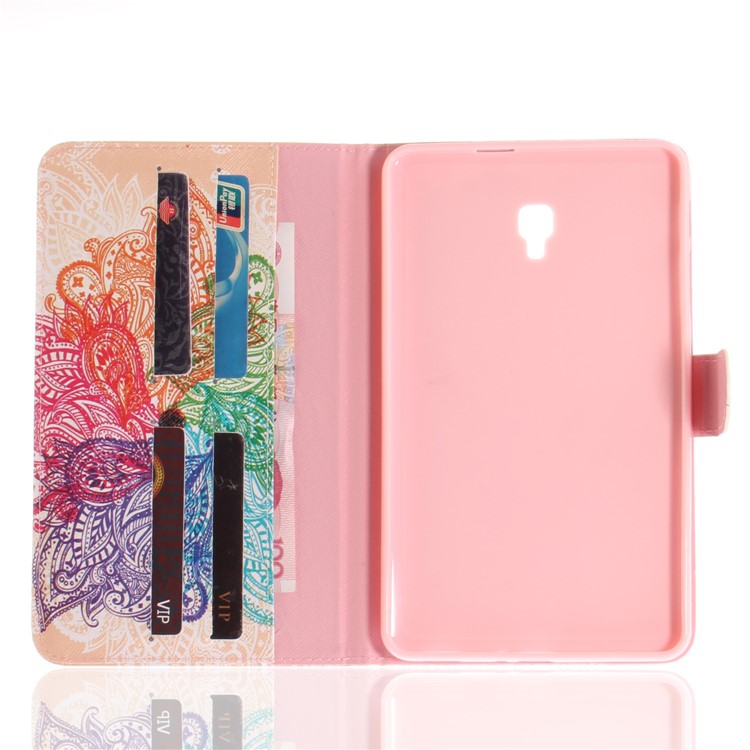 Pattern Printing PU Leather Cover Shell with Card Slots for Samsung Galaxy Tab A 8.0 (2017) SM-T385 - Paisley Flower Pattern-8