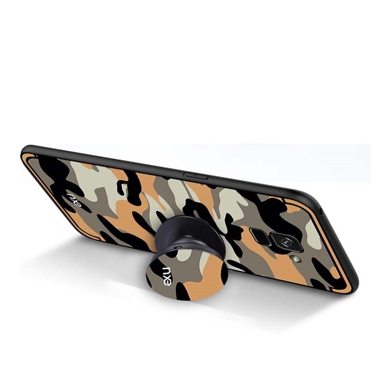 NXE Camouflage PC + TPU Hybrid Phone Shell for Samsung Galaxy A8 (2018) with Kickstand - Orange-5