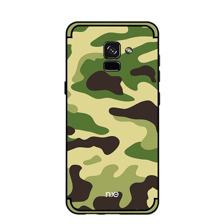 NXE Camouflage PC + TPU Hybrid Kickstand Case for Samsung Galaxy A8 (2018) - Light Green-2