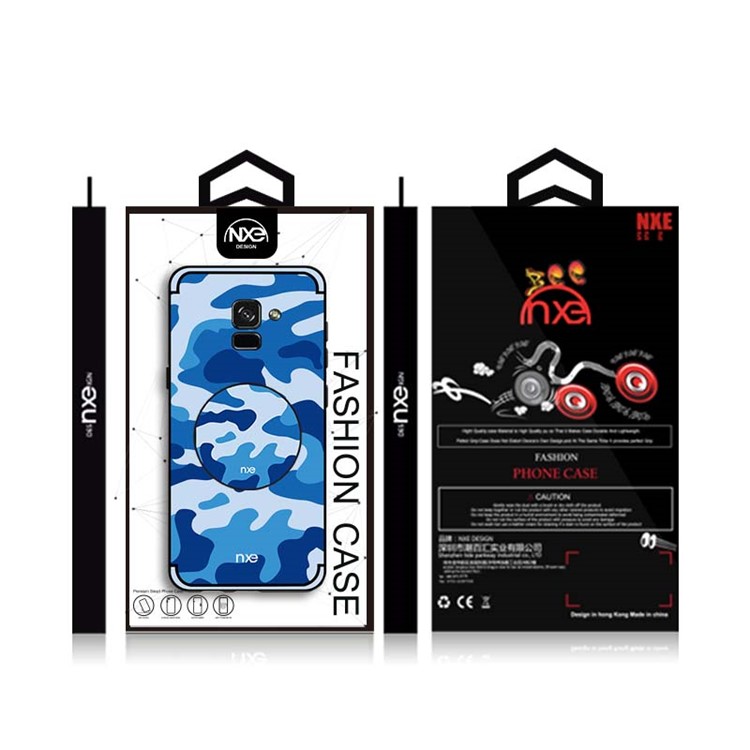 NXE Camouflage PC + TPU Hybrid Kickstand Cover for Samsung Galaxy A8 (2018) - Blue-6
