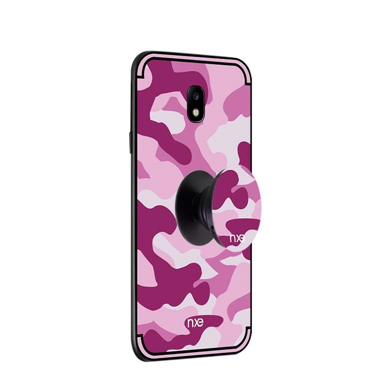 NXE Camouflage Kickstand PC TPU Hybrid Cover for Samsung Galaxy J3 (2017) EU Version/J3 Pro (2017) - Pink-4