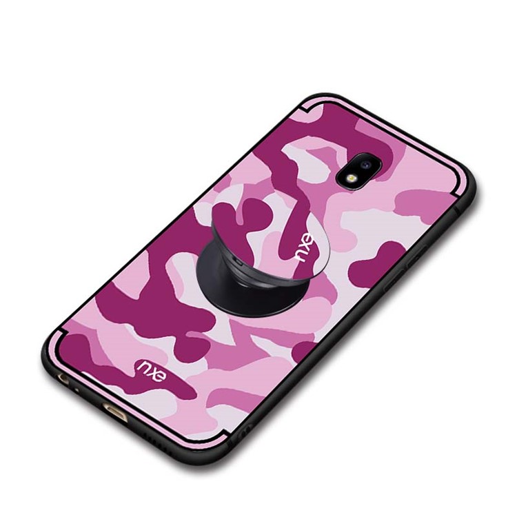 NXE Camouflage Kickstand PC TPU Hybrid Cover for Samsung Galaxy J3 (2017) EU Version/J3 Pro (2017) - Pink-5