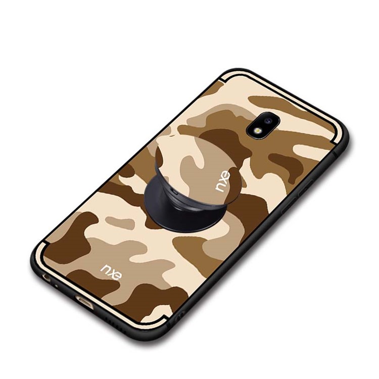 NXE Camouflage Kickstand PC TPU Combo Phone Case for Samsung Galaxy J3 (2017) EU Version/J3 Pro (2017) - Brown-5