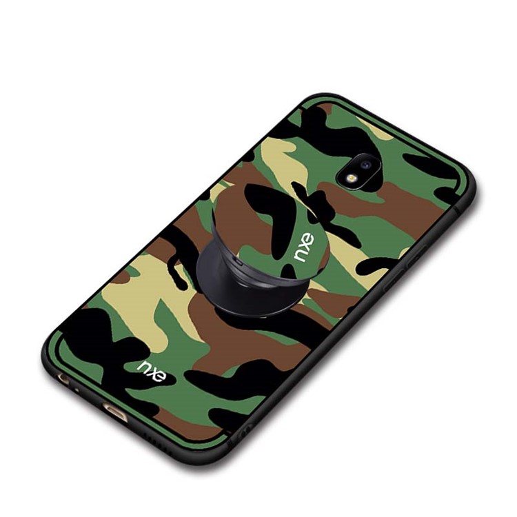 NXE Camouflage Kickstand PC TPU Combo Mobile Case for Samsung Galaxy J3 (2017) EU Version/J3 Pro (2017) - Army Green-5
