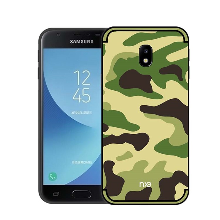 NXE Camouflage Kickstand PC TPU Hybrid Mobile Cover for Samsung Galaxy J3 (2017) EU Version/J3 Pro (2017) - Green-1