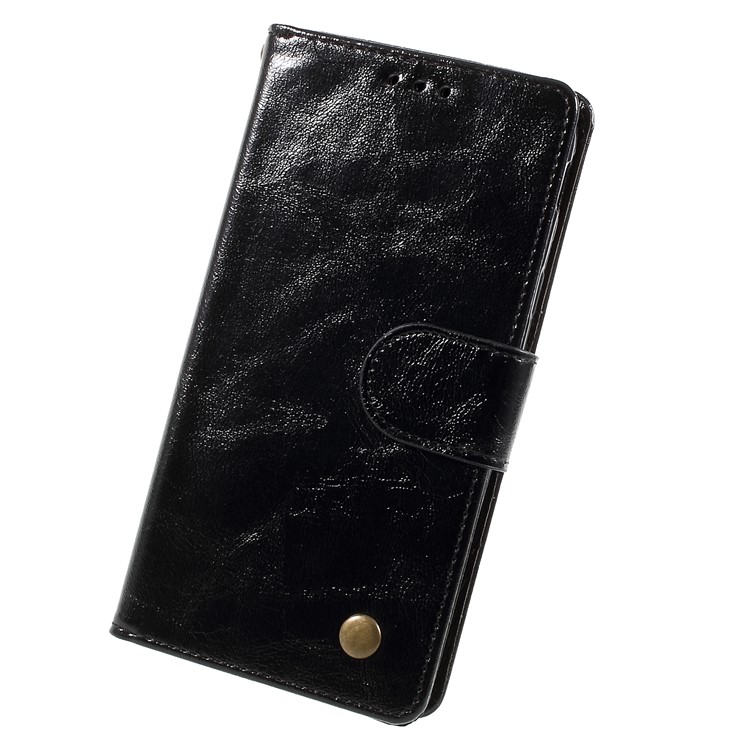 Premium Vintage Style Leather Wallet Case with Stand for Samsung Galaxy J5 (2017) EU Version/J5 Pro (2017) - Black-1
