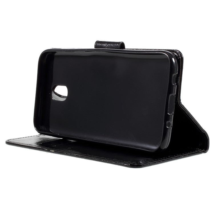 Premium Vintage Style Leather Wallet Case with Stand for Samsung Galaxy J5 (2017) EU Version/J5 Pro (2017) - Black-4