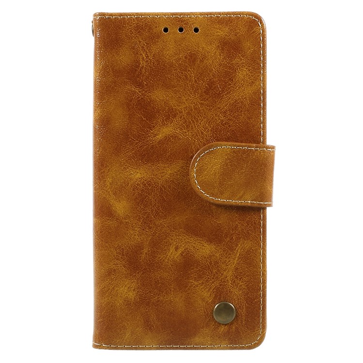 Premium Vintage Style PU Leather Wallet Cover Case for Samsung Galaxy J5 (2017) EU Version/J5 Pro (2017) - Brown-1