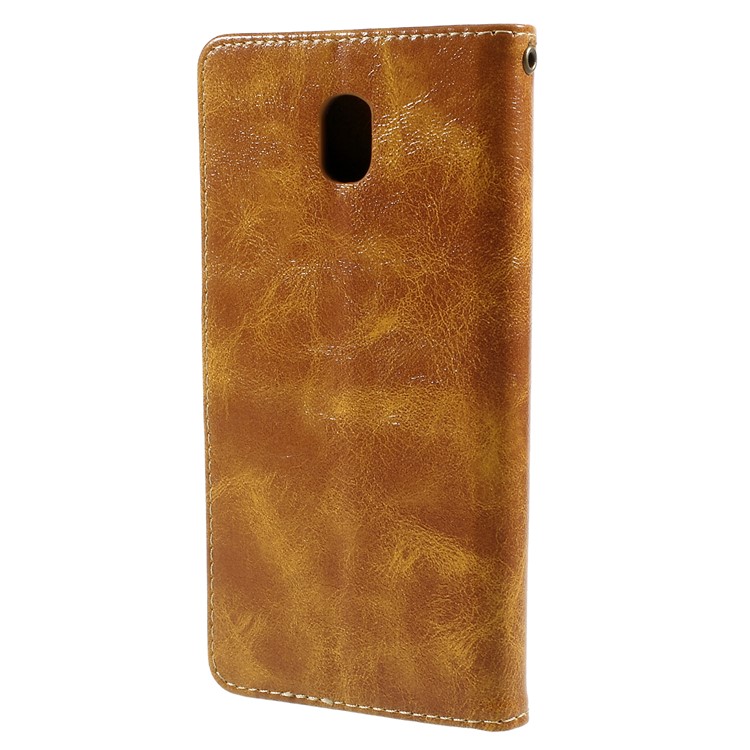 Premium Vintage Style PU Leather Wallet Cover Case for Samsung Galaxy J5 (2017) EU Version/J5 Pro (2017) - Brown-2