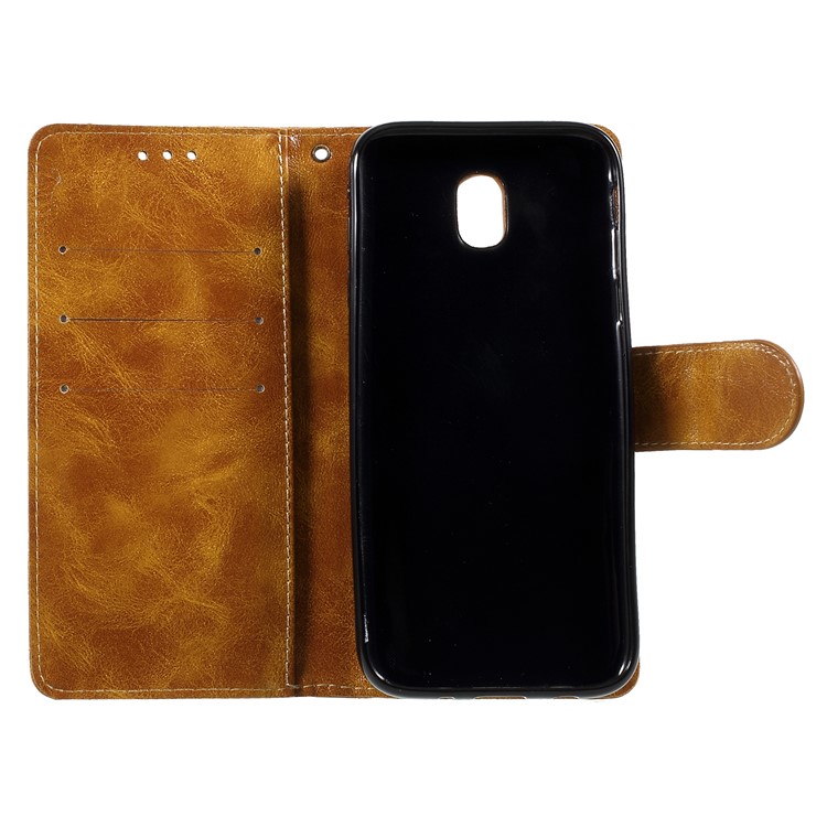 Premium Vintage Style PU Leather Wallet Cover Case for Samsung Galaxy J5 (2017) EU Version/J5 Pro (2017) - Brown-6