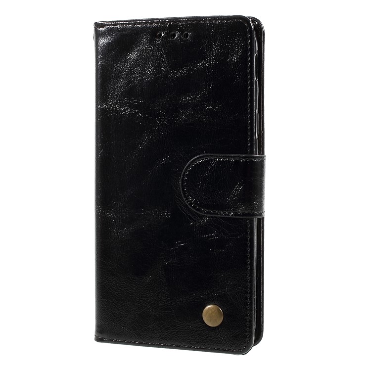 Premium Vintage Style PU Leather Wallet Stand Cover for Samsung Galaxy J7 Pro (2017) / J7 (2017) EU Version - Black-3