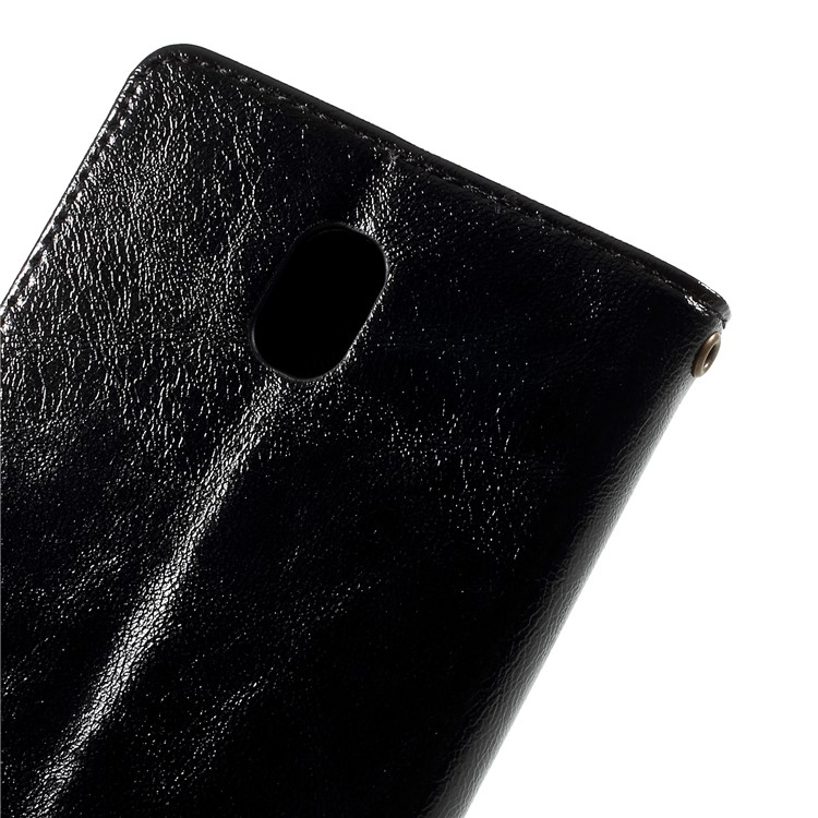 Premium Vintage Style PU Leather Wallet Stand Cover for Samsung Galaxy J7 Pro (2017) / J7 (2017) EU Version - Black-8