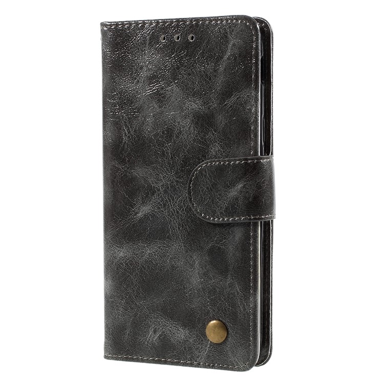 Premium Vintage Style PU Leather Wallet Cover Shell for Samsung Galaxy J7 Pro (2017) / J7 (2017) EU Version - Grey-3