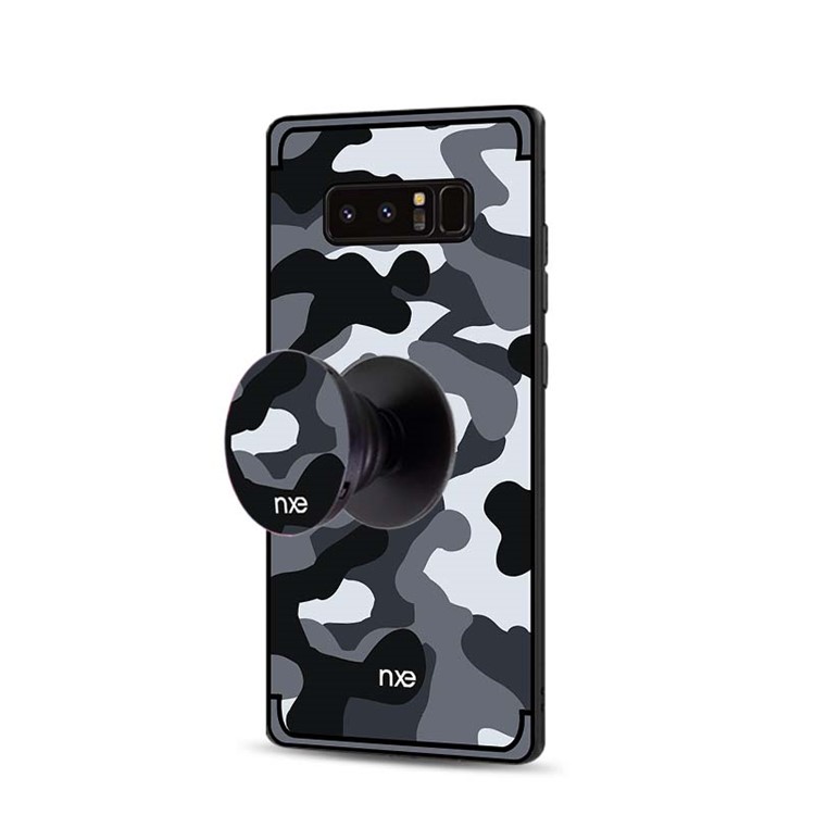 NXE Camouflage Plastic + TPU Hybrid Case for Samsung Galaxy Note 8 N950 with Kickstand - Grey-3
