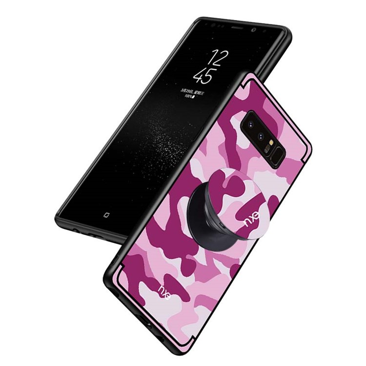 NXE Camouflage PC + TPU Combo Casing for Samsung Galaxy Note 8 N950 with Kickstand - Rose-4