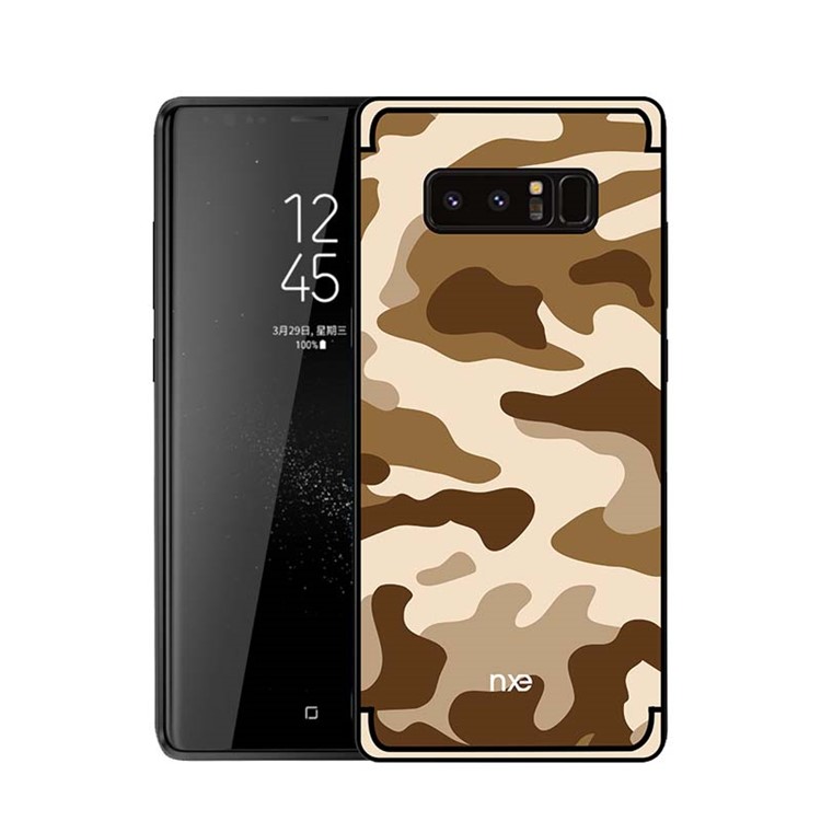 NXE Camouflage PC + TPU Hybrid Mobile Phone Casing for Samsung Galaxy Note 8 N950 with Kickstand - Brown-1